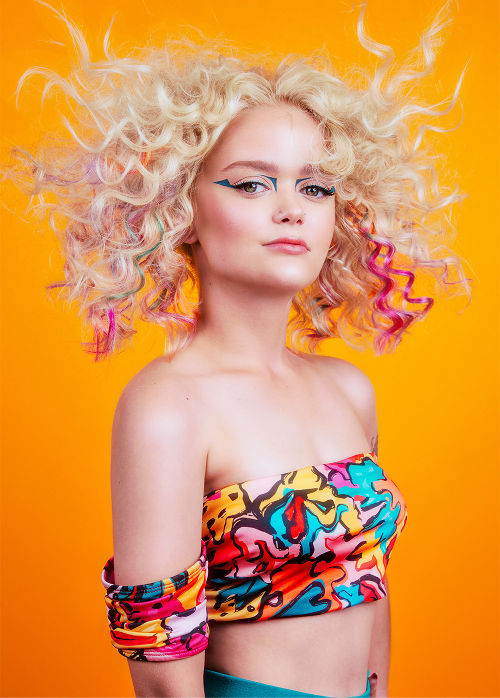 Blonde Curls with Peekaboo Colour Pops - Shae Tsiknaris & Chris Tsiknaris - Echosphere Collection